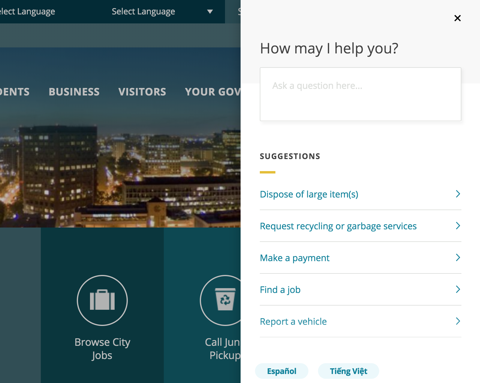 City of San Jose web assistant